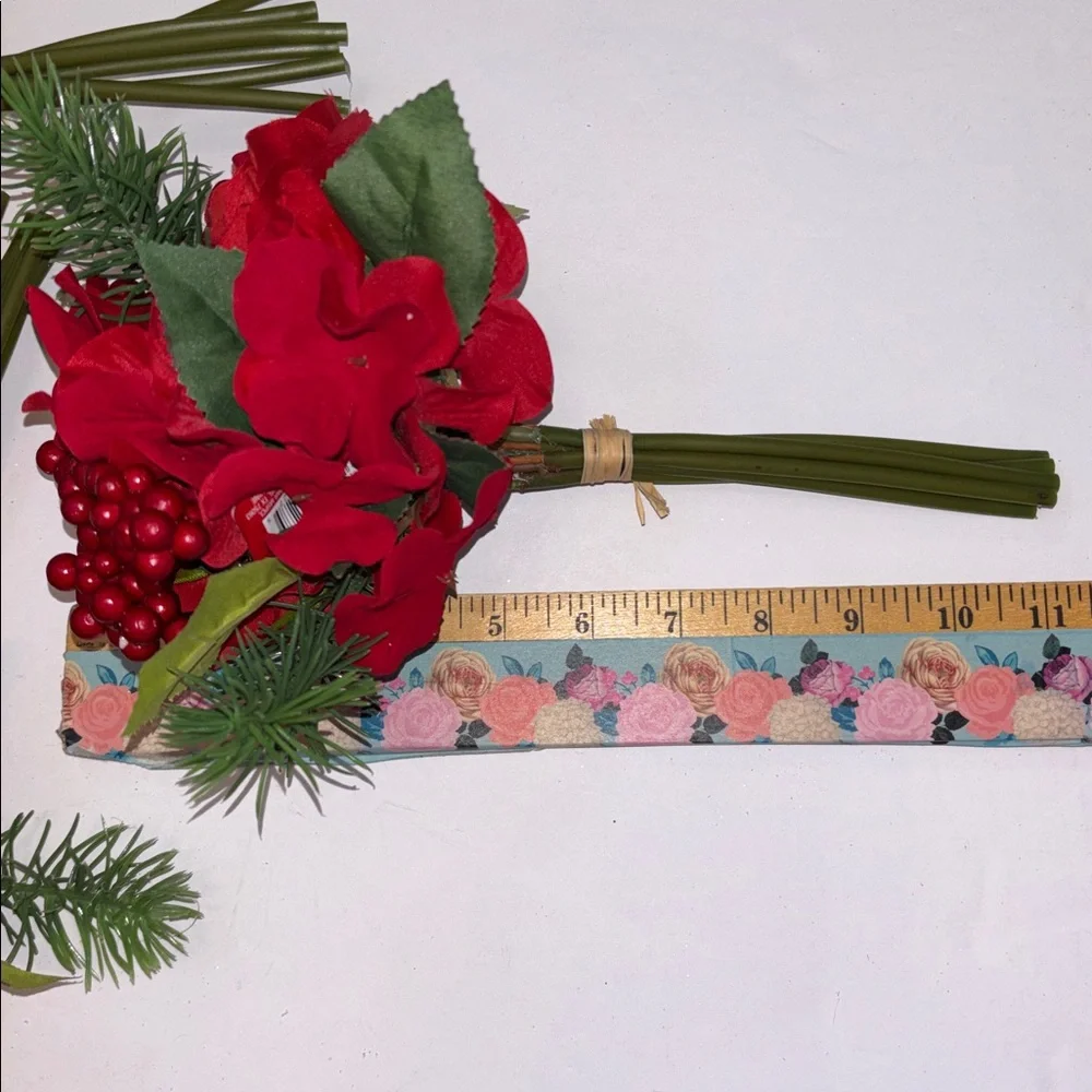 Red Rose Bouquet with Greenery Christmas Bouqet Bridal Bouquet Holiday Red Berry